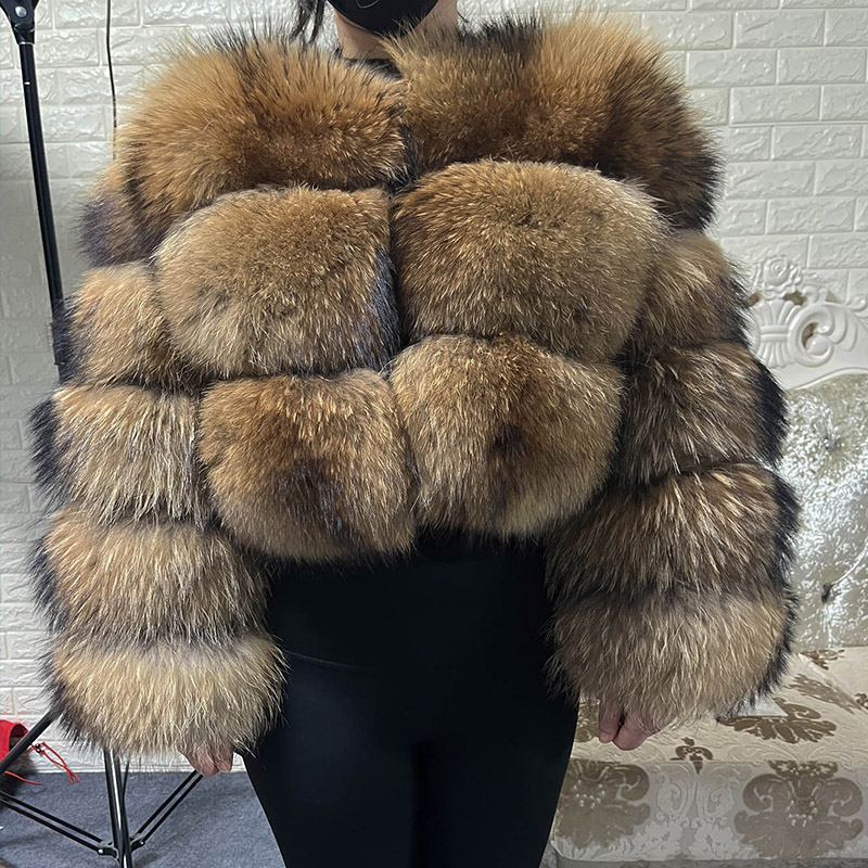 Winter Clothing Clearance Sale - Taglie forti Top in pelliccia marrone