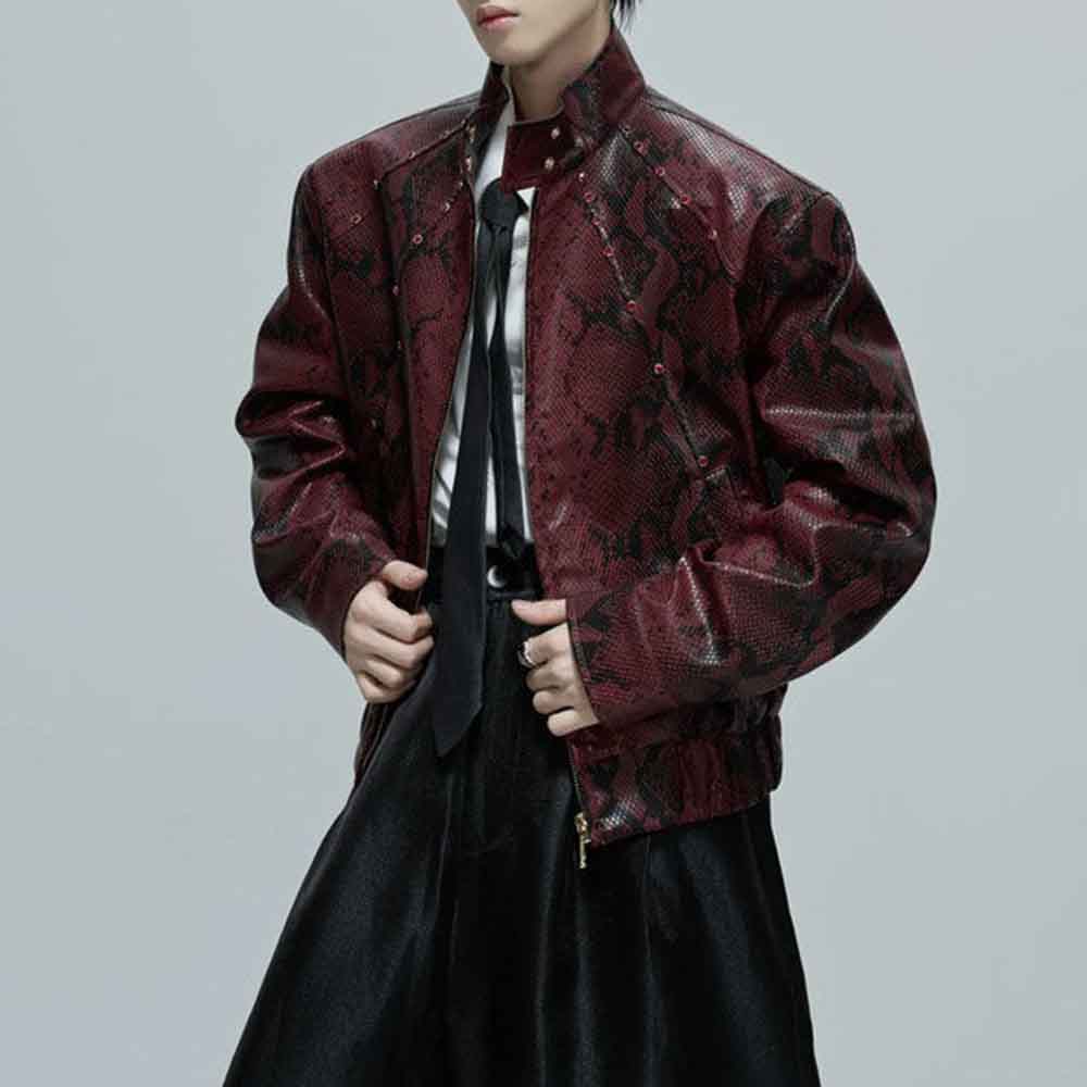 Winter Clothing Jewel - Giacca autunnale da uomo Texture pitone