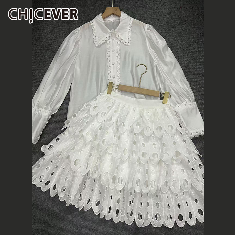 Winter Clothing Clearance Sale - CHICEVER Abito con gonna scavata solida