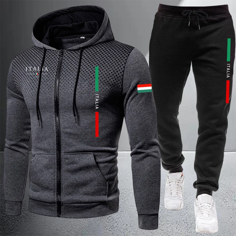Winter Cloth - Tuta da uomo casual con cappuccio