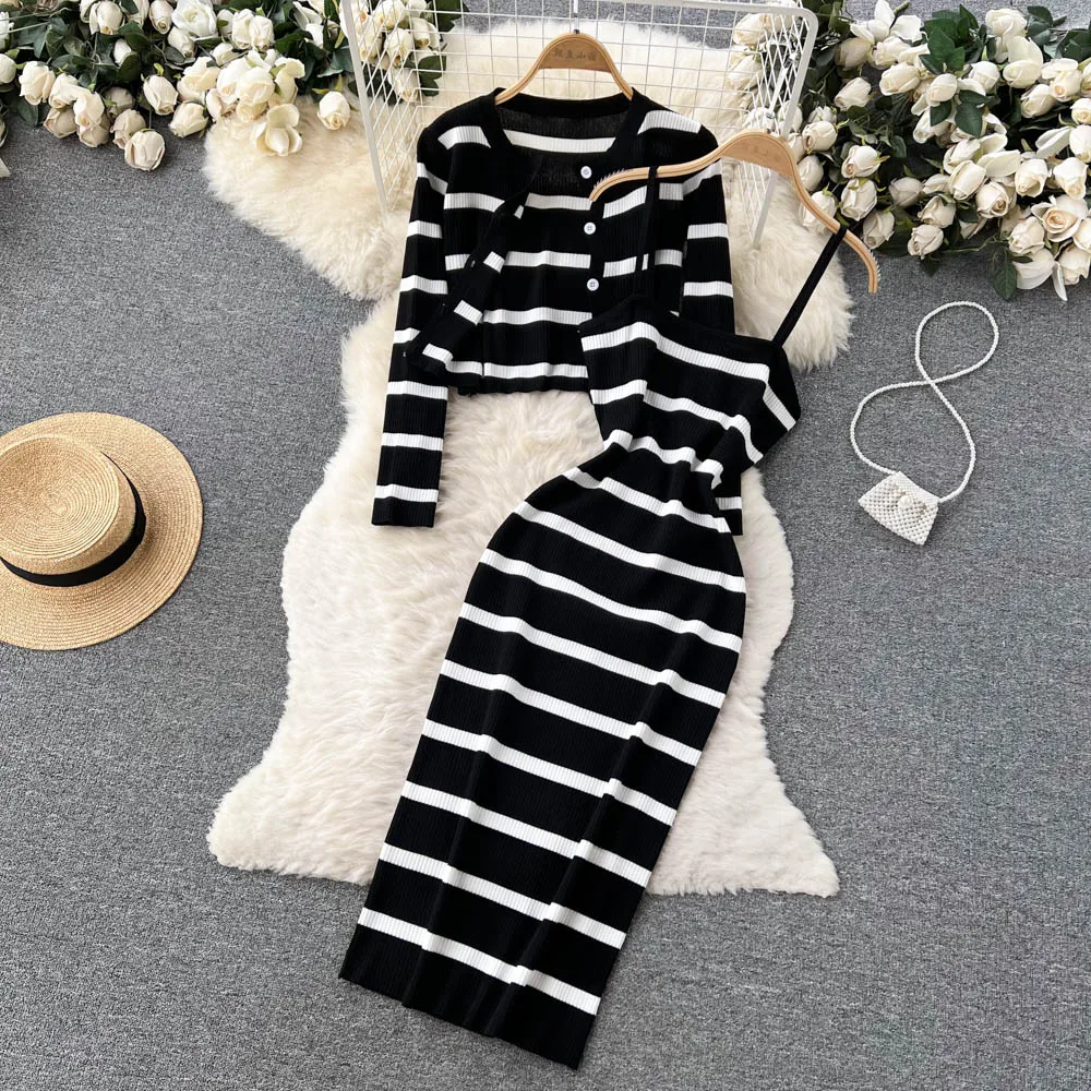 Winter Clothing Ladies - Abito coreano con cinturino per spaghetti