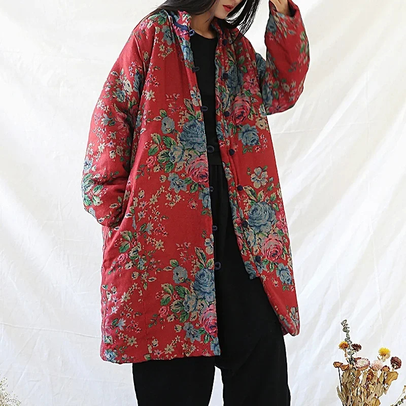 Winter Clothing Women'S - Stile cinese Abbigliamento Caldo Cotone Stampa