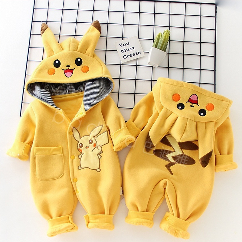 Winter Clothing Baby - Pigiama Cartoon Pocket Monsters per Neonati,