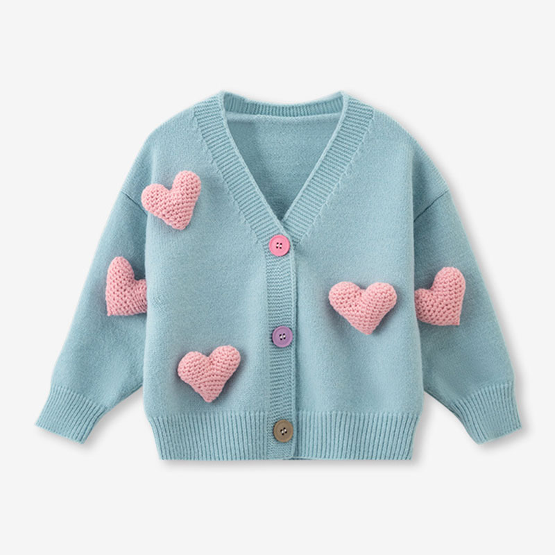 Winter Clothing Baby - Maglioni per ragazze Cappotto Tridimensionale Amore